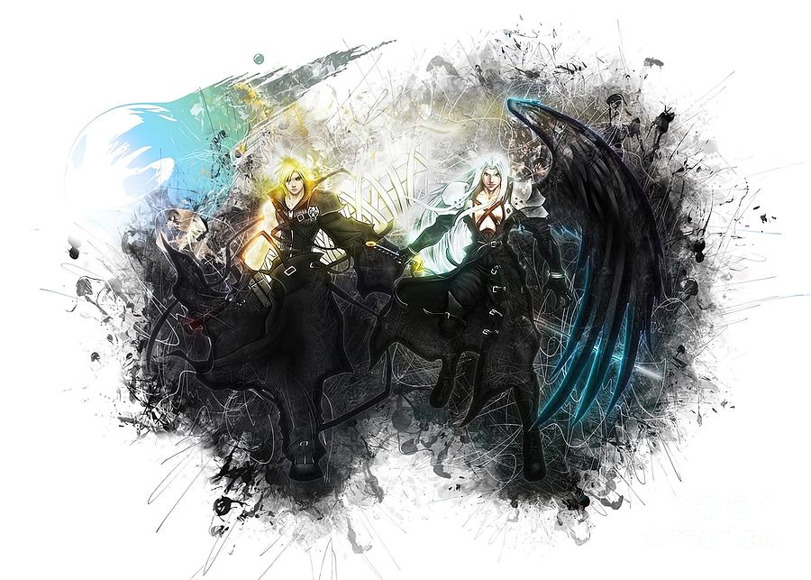 sephiroth and cloud drawing