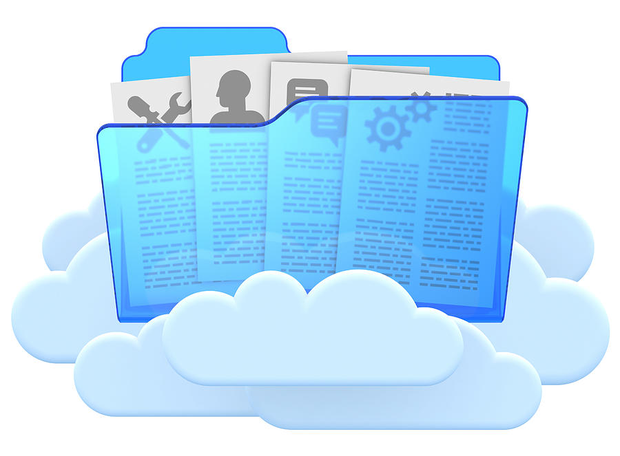 Cloud computing folder & files concept Photograph by Mbortolino