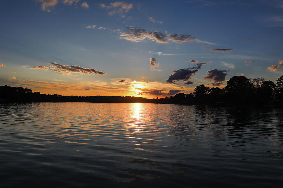 Cloud Fragments Lake Sunset Photograph by Ed Williams