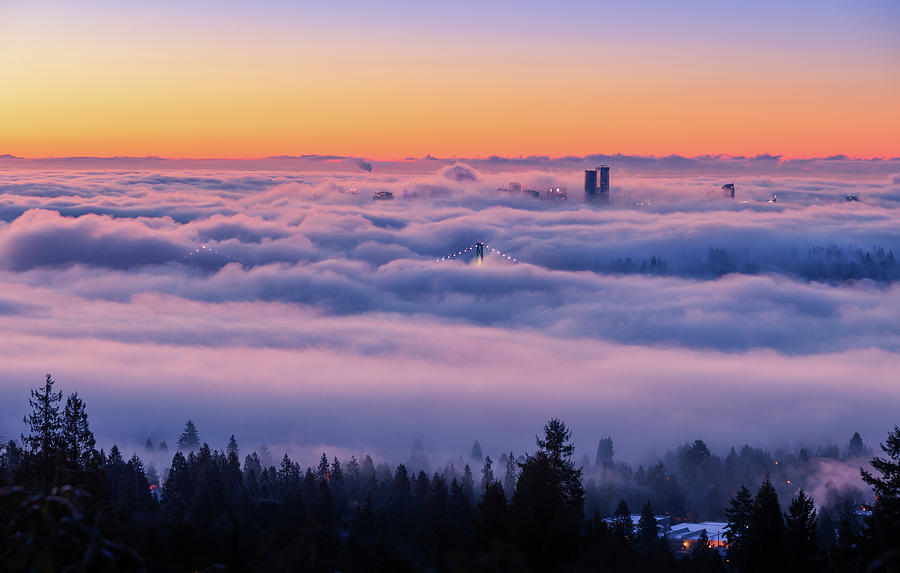 Cloud Inversion over Vancouver Photograph by Manpreet Sokhi