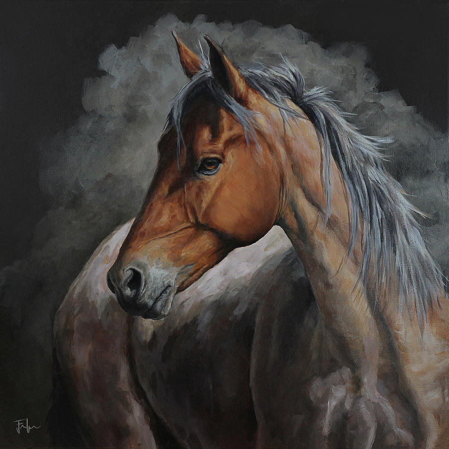 Horse Painting - Cloud by Joan Frimberger