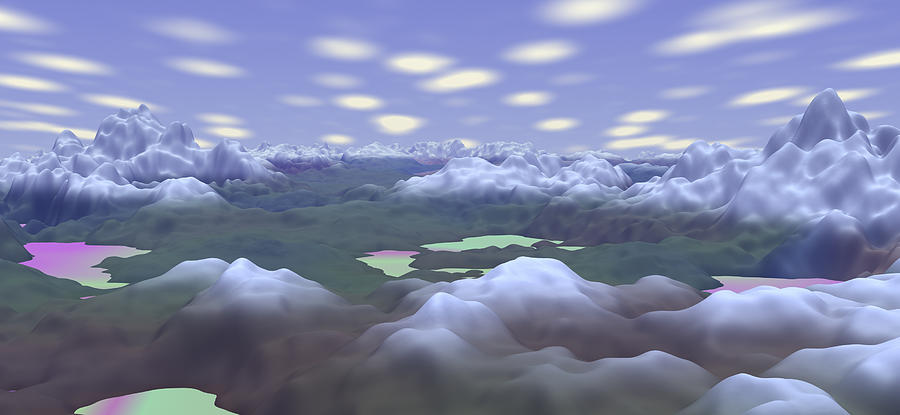 Cloud Mountains 3 Digital Art by Bernie Sirelson