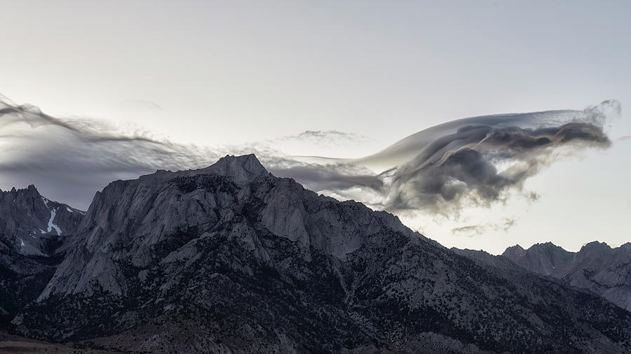 Cloud over Sierra Nevada Mountain Range Photograph by Belinda Greb