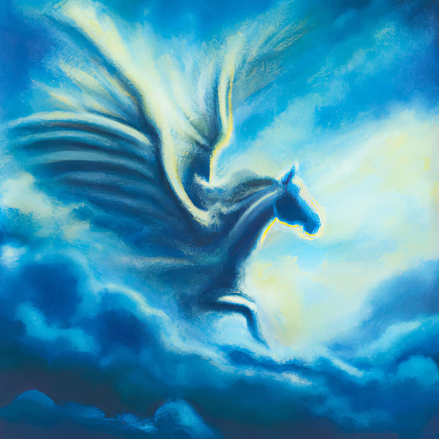 Cloud Pegasus Painting by Hillary Kladke