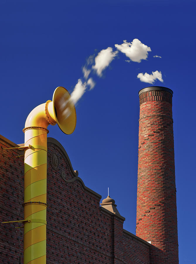 Cloud Recycler -  the whimsical architecture of  Epic Chocolate Factory Photograph by Peter Herman