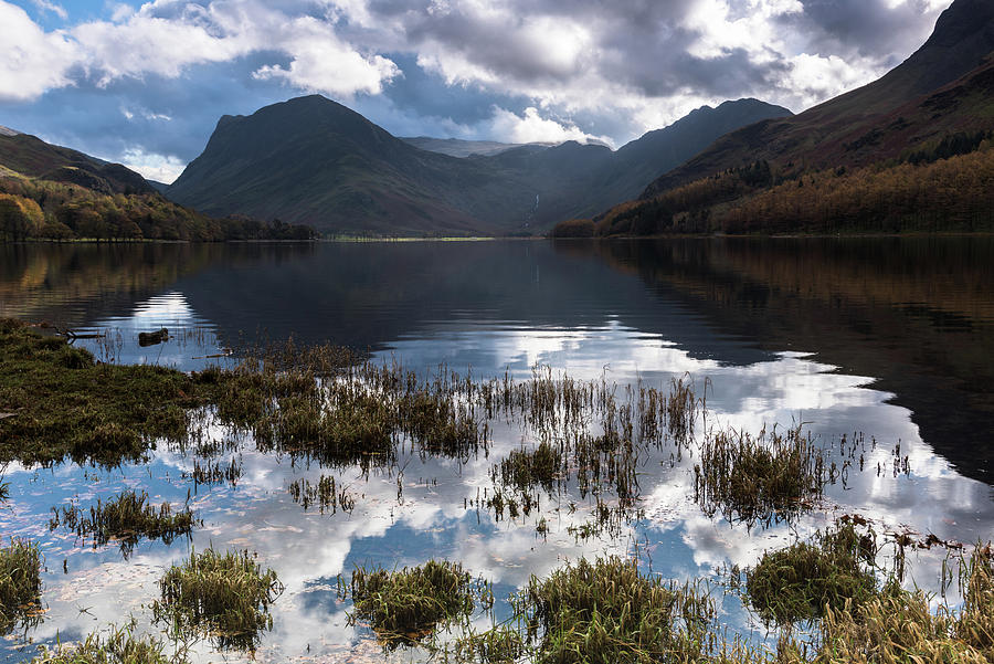 Cloud Reflections at Buttermere, The Lake District, England, UK Photograph by Sarah Howard