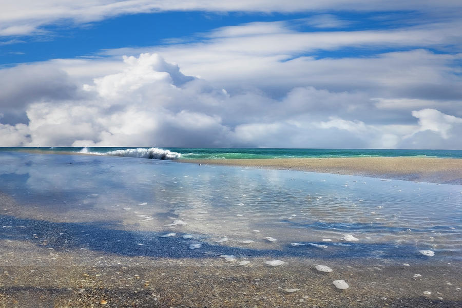 Spring Photograph - Cloud Reflections in the Tidal Pools by Debra and Dave Vanderlaan