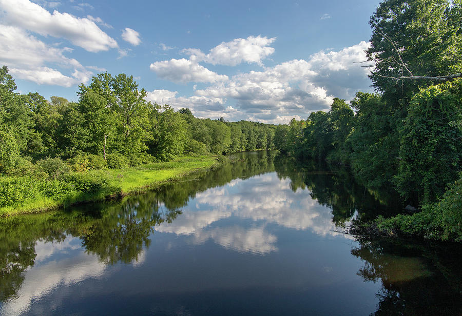 Summer Photograph - Cloud Reflections on Ware River by Michael Saunders