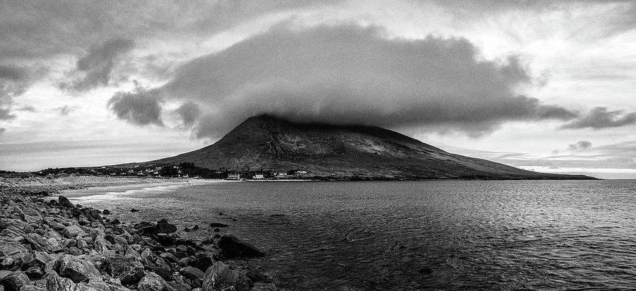 Cloud Shrouding the Top of Mt. Slievemore Photograph by Stephen Russell Shilling