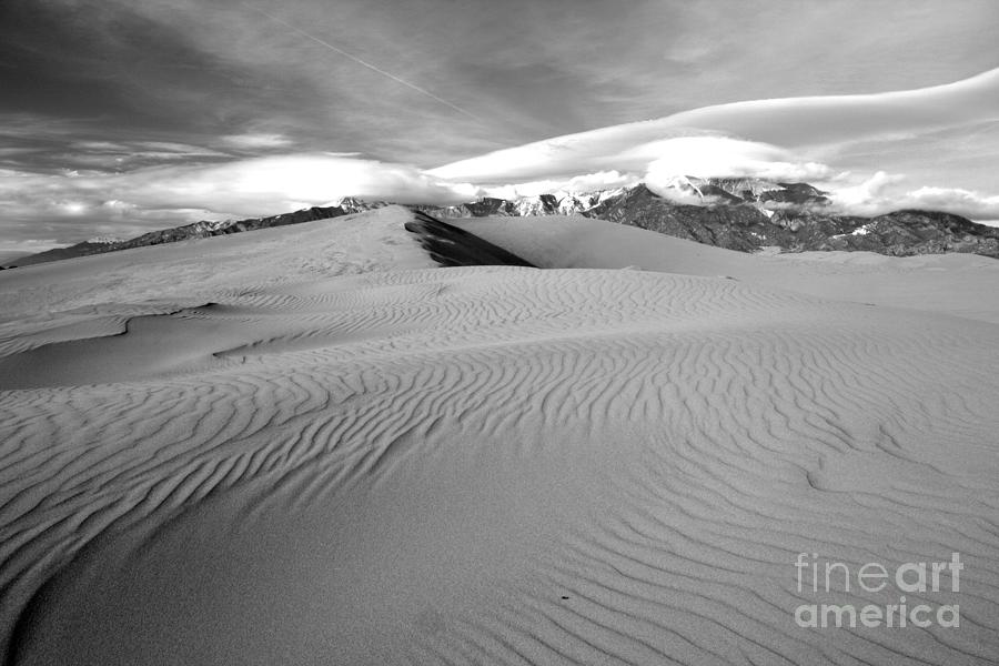 Cloud Wing Over The Dunes Black And White Photograph by Adam Jewell
