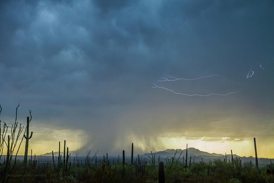 cloudburst and lightning McCain Loop Road 8-16-2020 Photograph by David  Eisenberg - Pixels