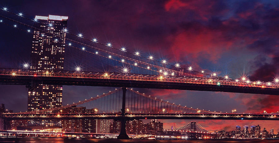 Clouded Brooklyn Bridge Crossings Photograph by Montez Kerr