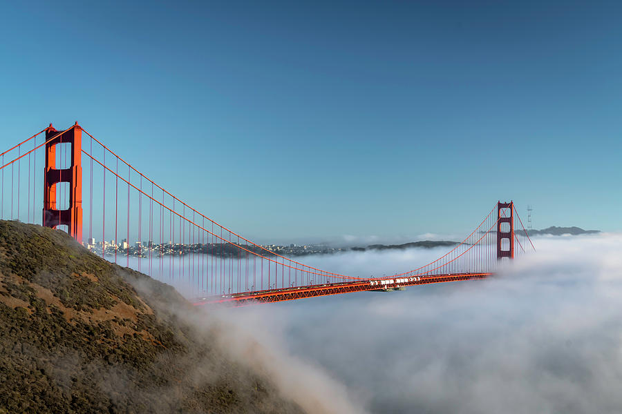 Clouds Envelop the Golden Gate Bridge Photograph by Lindsay Thomson