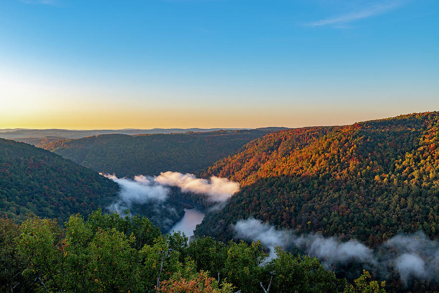 Clouds floating down the Cheat River Gorge Photograph by Dan Friend