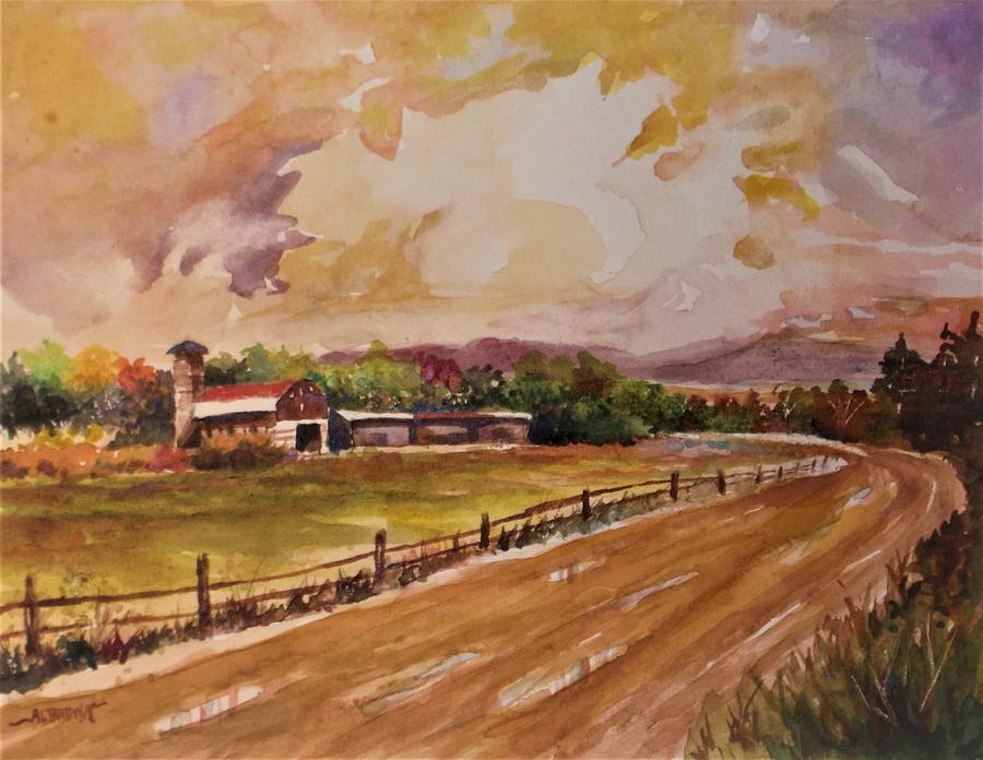 Clouds Gathering Over the Farmland Painting by Al Brown