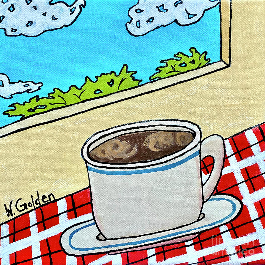 Clouds in the Coffee Painting by Wendy Golden
