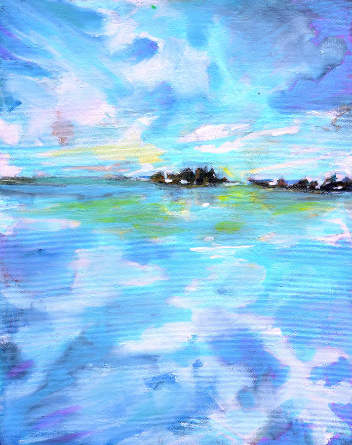 Clouds on Lake Huron Painting by Marysue Ryan
