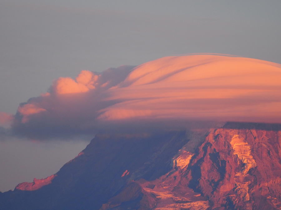 Clouds on top of Mount Rainier Photograph by Jacklyn Duryea Fraizer