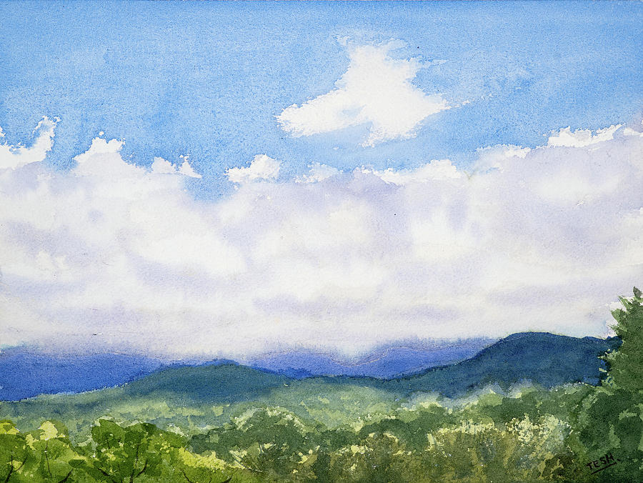 Clouds over Blue Ridge Painting by Tesh Parekh