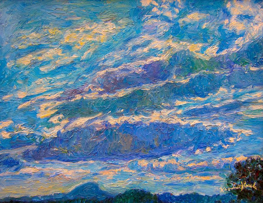 Clouds over Buffalo Mountain Painting by Kendall Kessler