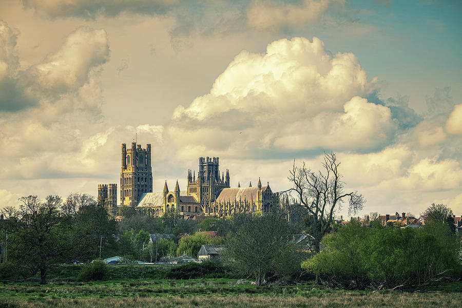 Clouds over Ely Cathedral Photograph by James Billings