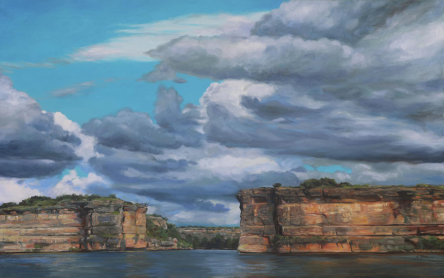 Clouds Over Hells Gate Painting by Emily Olson