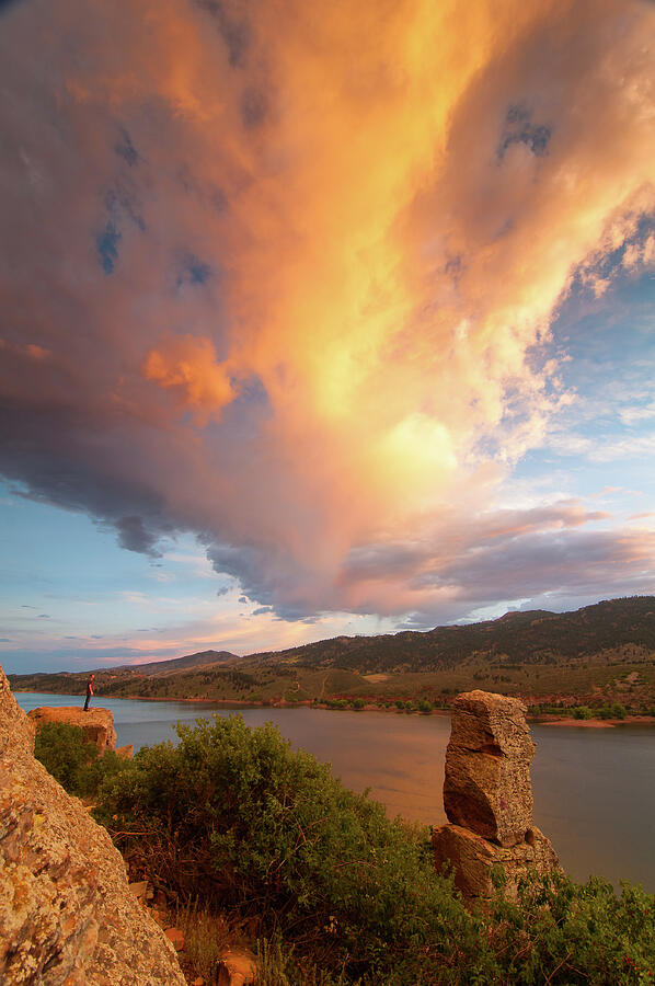 Sunset Photograph - Clouds over Horsetooth by Preston Broadfoot