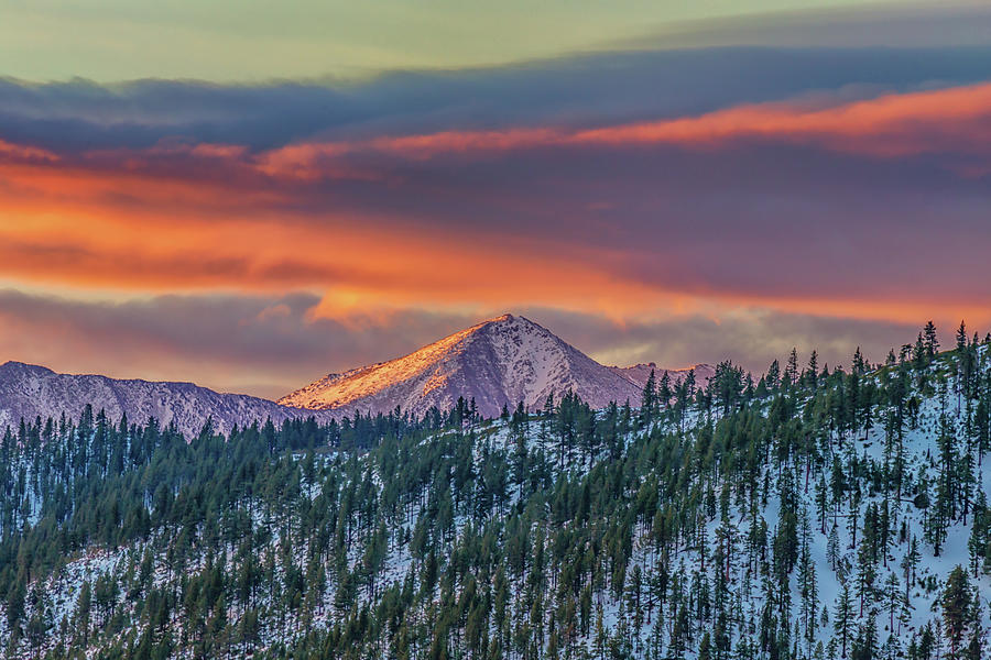 Clouds Over Jobs Peak at Sunrise Photograph by Marc Crumpler