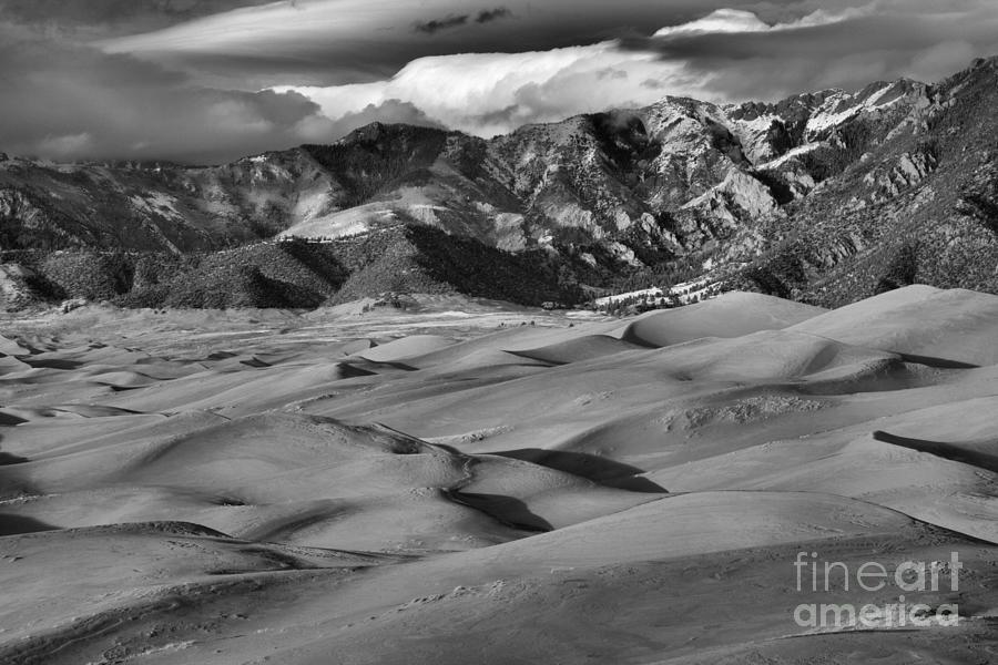 Clouds Over The Sangre De Cristo Range Black And White Photograph by Adam Jewell