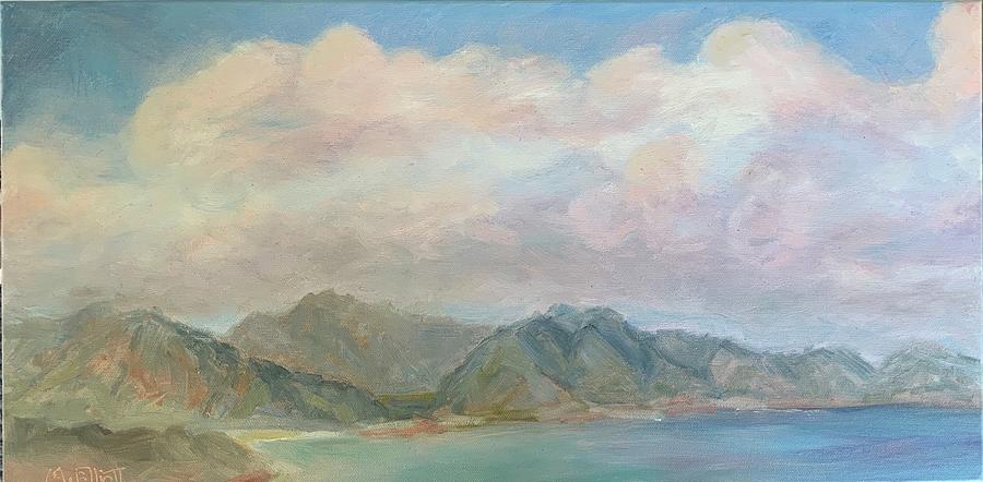 Clouds over West Maui Mountains Painting by Margaret Elliott