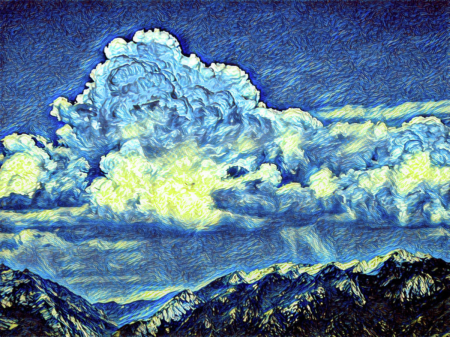 Clouds Rolling Over the Wasatch Mountains Van Gogh Photograph by DK Digital Clouds Rolling Over the Wasatch Mountains Van Gogh Photograph by DK Digital