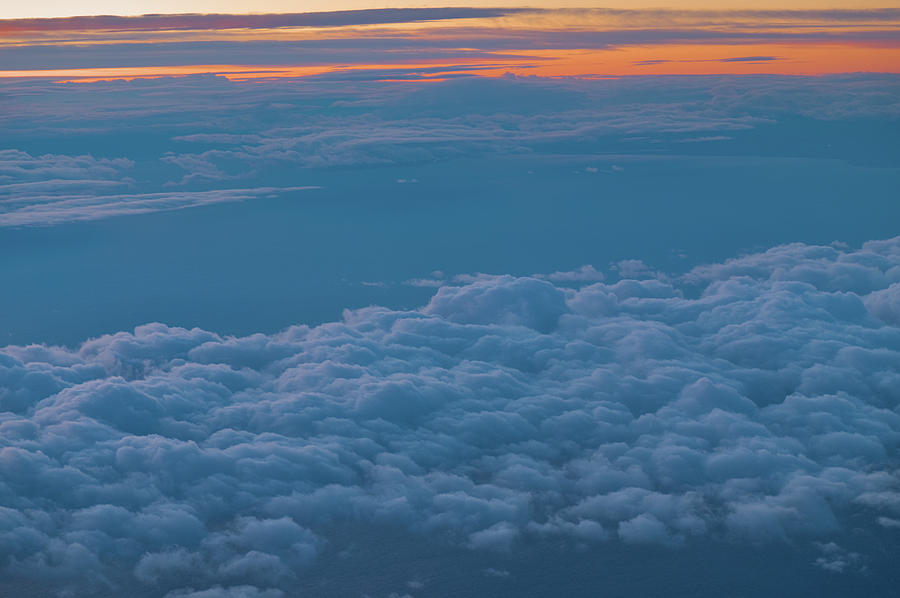 Cloudscape at Twilight from an Airplane Photograph by Angelo DeVal