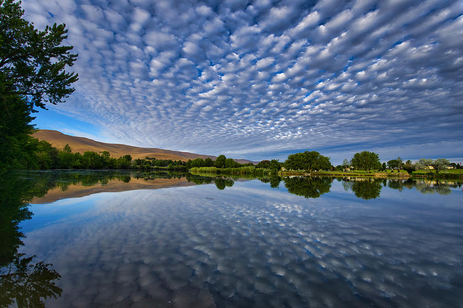 Cloudscape on the river Photograph by Lynn Hopwood