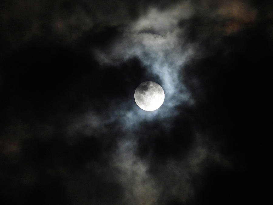 Cloudscape with Snow Moon 2 Photograph by Beatriz Portela