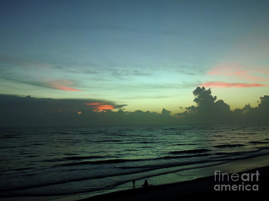 Cloudy Beach Sunrise Photograph by D Hackett