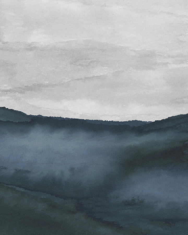 Cloudy Blue Water II Painting by Rachel Elise
