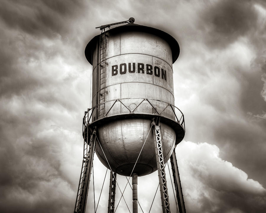 Cloudy Bourbon Tower in Sepia Photograph by Gregory Ballos