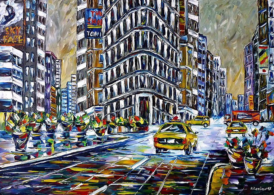 Cloudy Day In New York Painting by Mirek Kuzniar