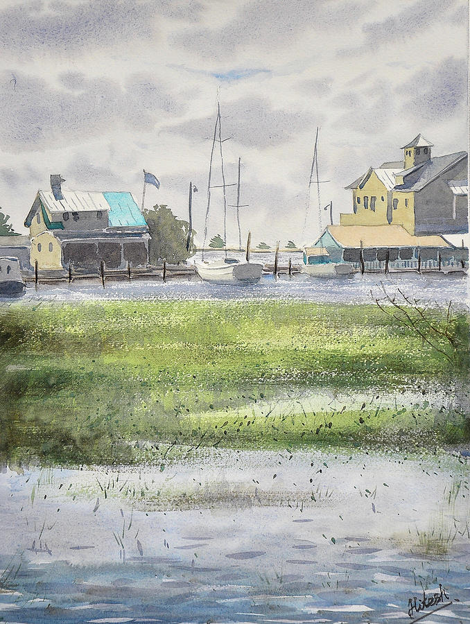 Cloudy Day in Southport Painting by Tesh Parekh