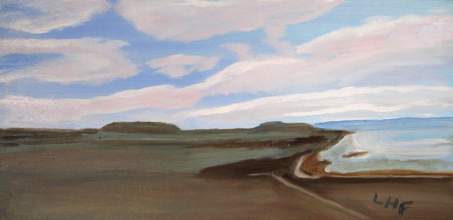 Cloudy Day on Antelope Island Painting by Linda Feinberg