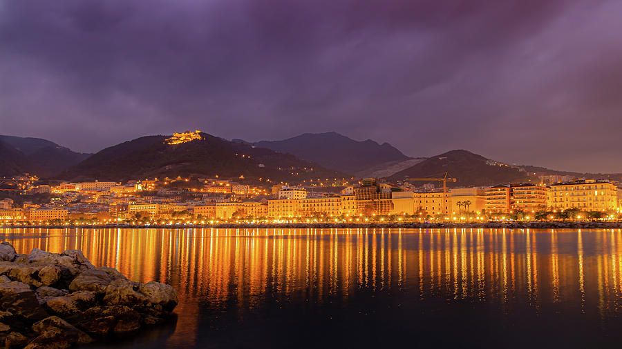  Cloudy evening on Salerno, Italy Photograph by Umberto Barone