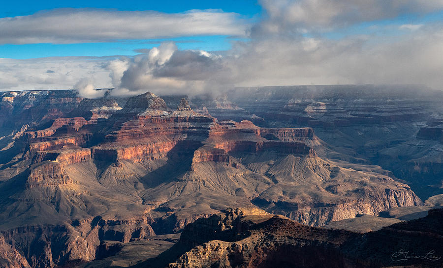 Cloudy Grand Canyon  Photograph by Geno Lee