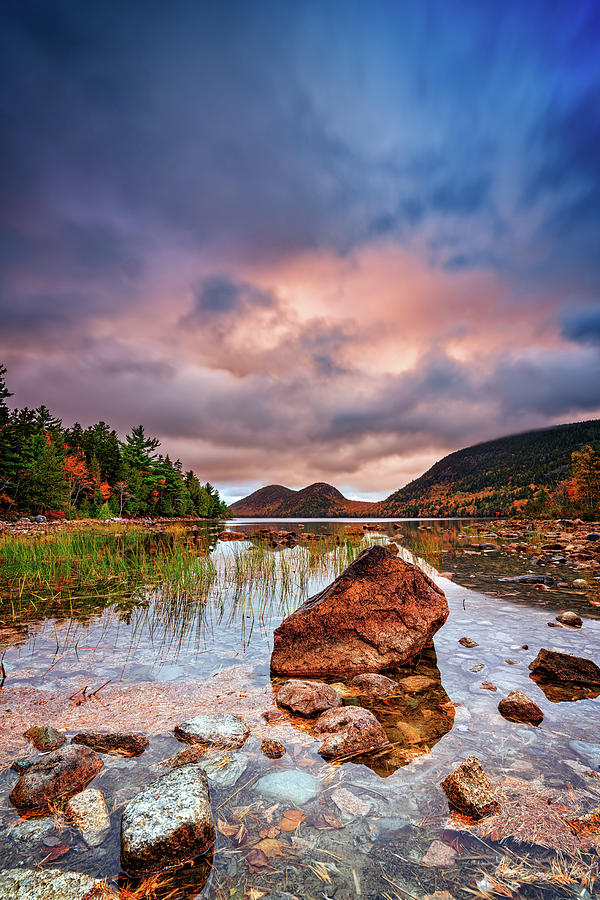 Cloudy Morn at Jordan Pond Photograph by Rick Berk | Fine Art America