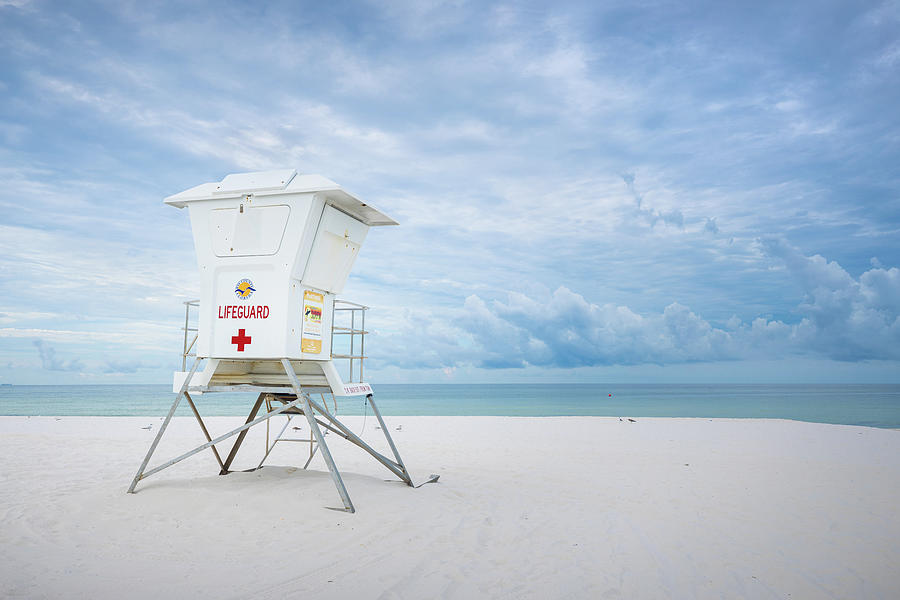 Cloudy Panama City Beach Lifeguard Stand Photograph by Jordan Hill