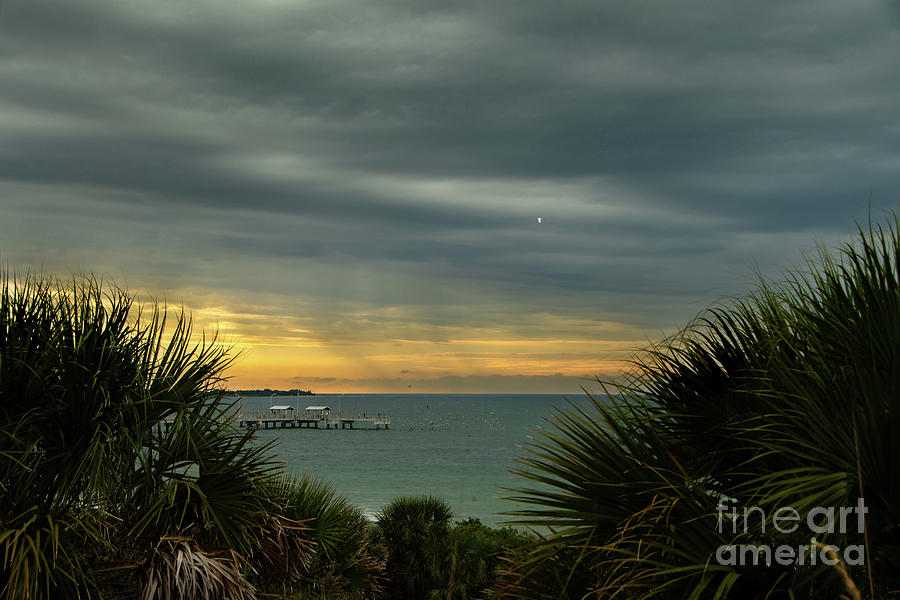 Cloudy Rainy Sunset De Soto Beach Coastal Landscape Photo  Photograph by PIPA Fine Art - Simply Solid
