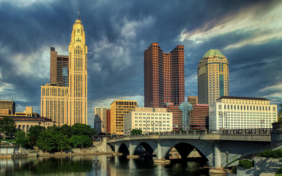 Cloudy Sky Over Downtown Columbus, Ohio Photograph by Mountain Dreams ...