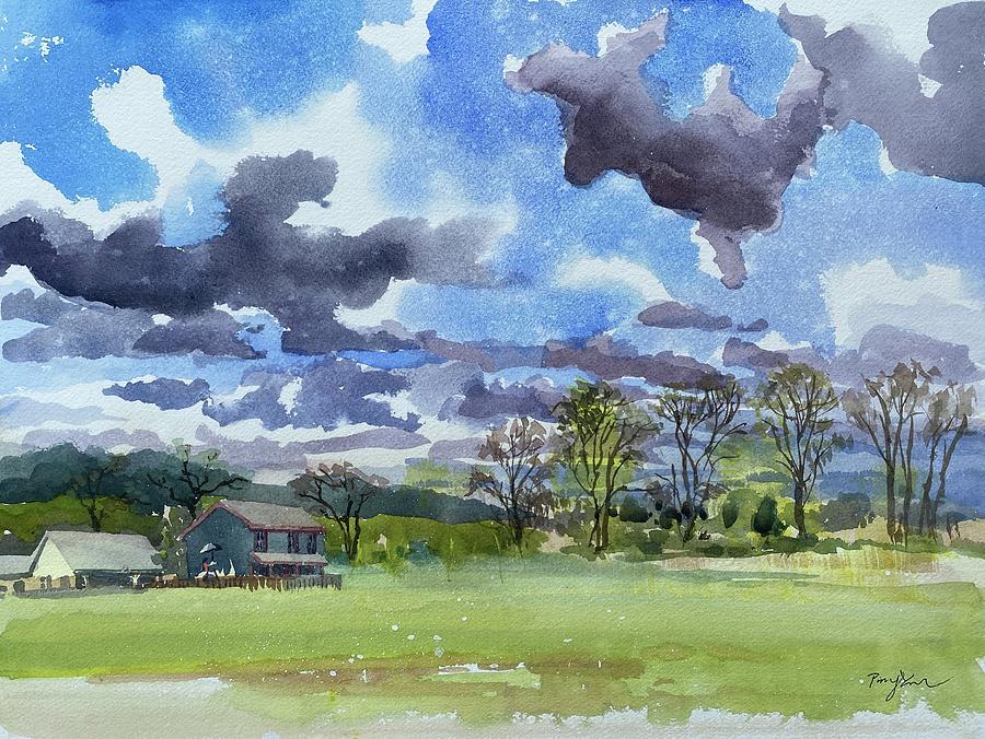 Cloudy Sky Painting by Ping Yan