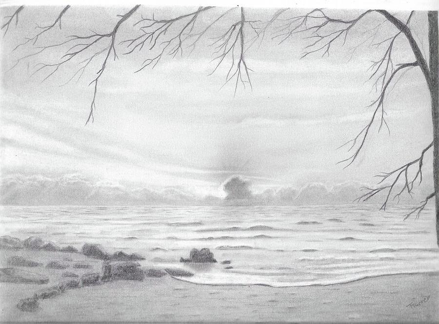 Cloudy Sky Drawing By Tracy Tanner