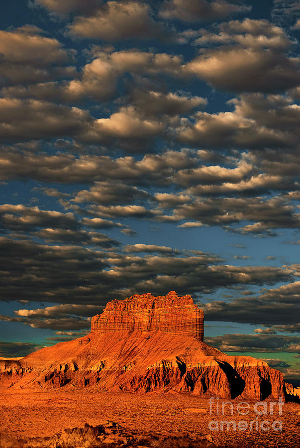 Cloudy Sunrise Over Wild Horse Butte Goblin Valley Utah Photograph by Dave Welling