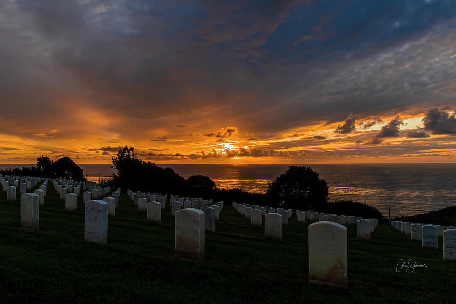 Cloudy Sunset Over Ft. Rosecrans Photograph by Alice Schlesier